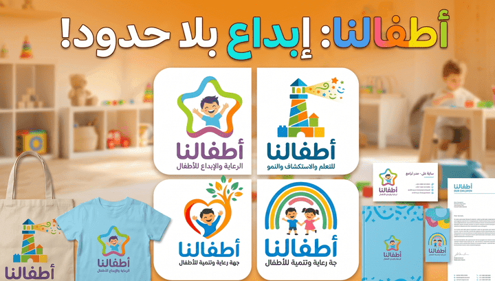 تصميم هوية بصرية متكاملة لمشروع "أطفالنا" لرعاية وتنمية الأطفال